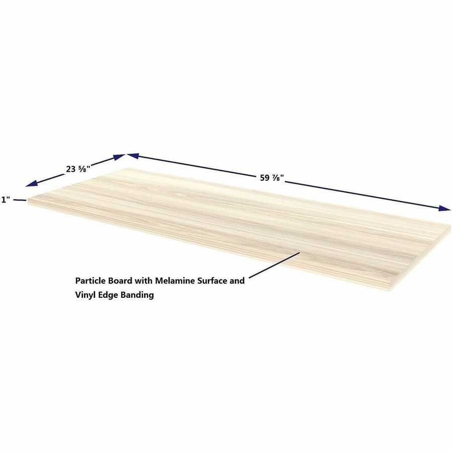 Lorell Multipurpose Tabletops - Laminated Rectangle Top - 24" Table Top Width x 60" Table Top Depth x 1" Table Top Thickness - 1" Height - Training, Multipurpose - Assembly Required - Modern Elm - Particleboard Top Material - 1 Each