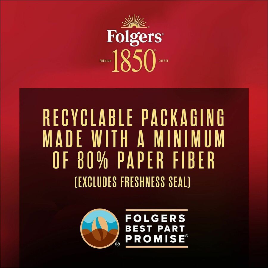 Folgers® Ground 1850 Expedition Blend Coffee - Medium - 2 oz - Ground - Pioneer, Expedition Blend - 6 / Carton