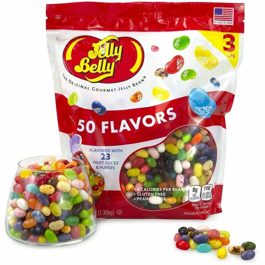 Green Rabbit Jelly Bean - Assorted - Gluten-free, Peanut-free, Dairy-free, Fat-free - 3 lb - 1 Bag