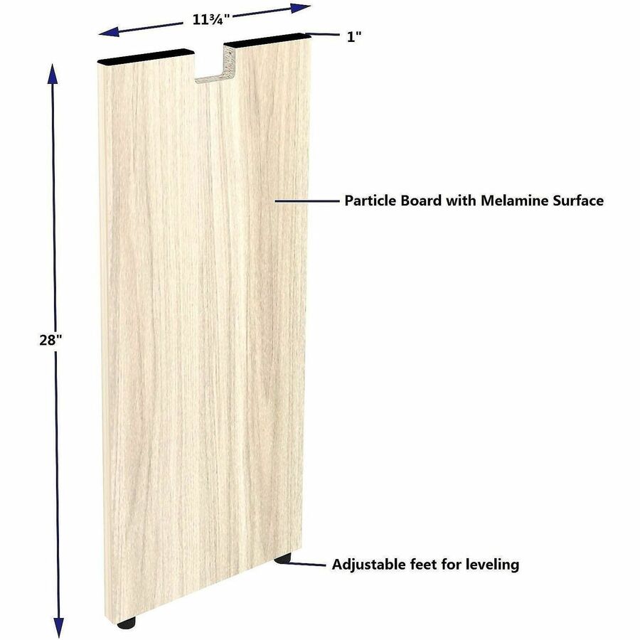 Lorell Essential Series Laminate Desking & Accessory - 28.5" Height x 12" Width x 1" Depth - Material: Laminate, Metal - Finish: Modern Elm - Cam Lock - For Credenza - 1 Each