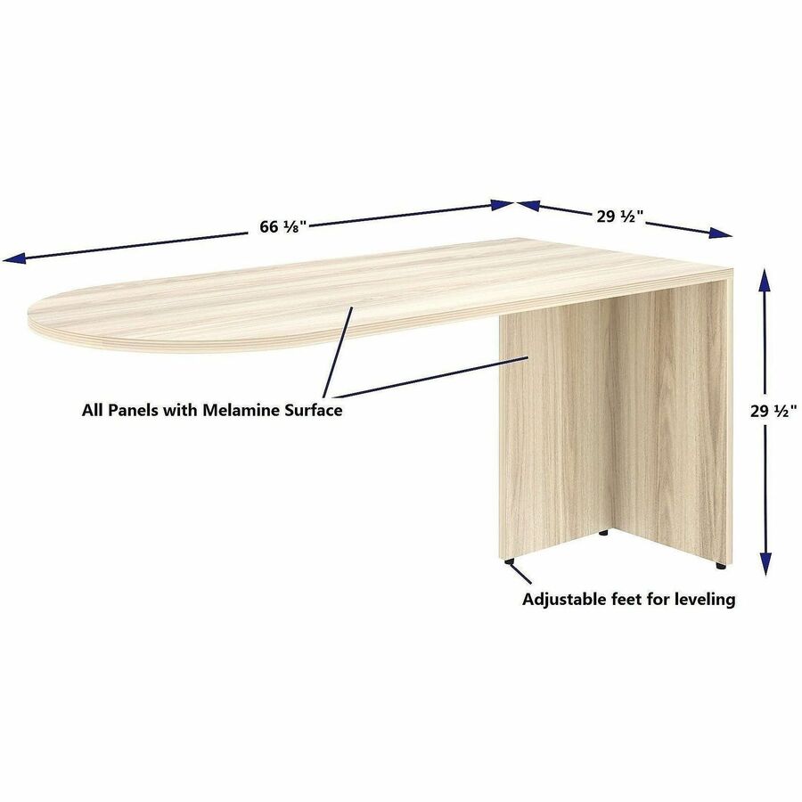 Lorell Essential Series Laminate Desking & Accessory - x 1" Thickness Table Top, 29.5" Height x 66" Width x 30" Depth - Material: Laminate, Metal - Finish: Modern Elm - Laminate, Modern Elm Table Top - Cam Lock, Durable - For Office - 1 Each
