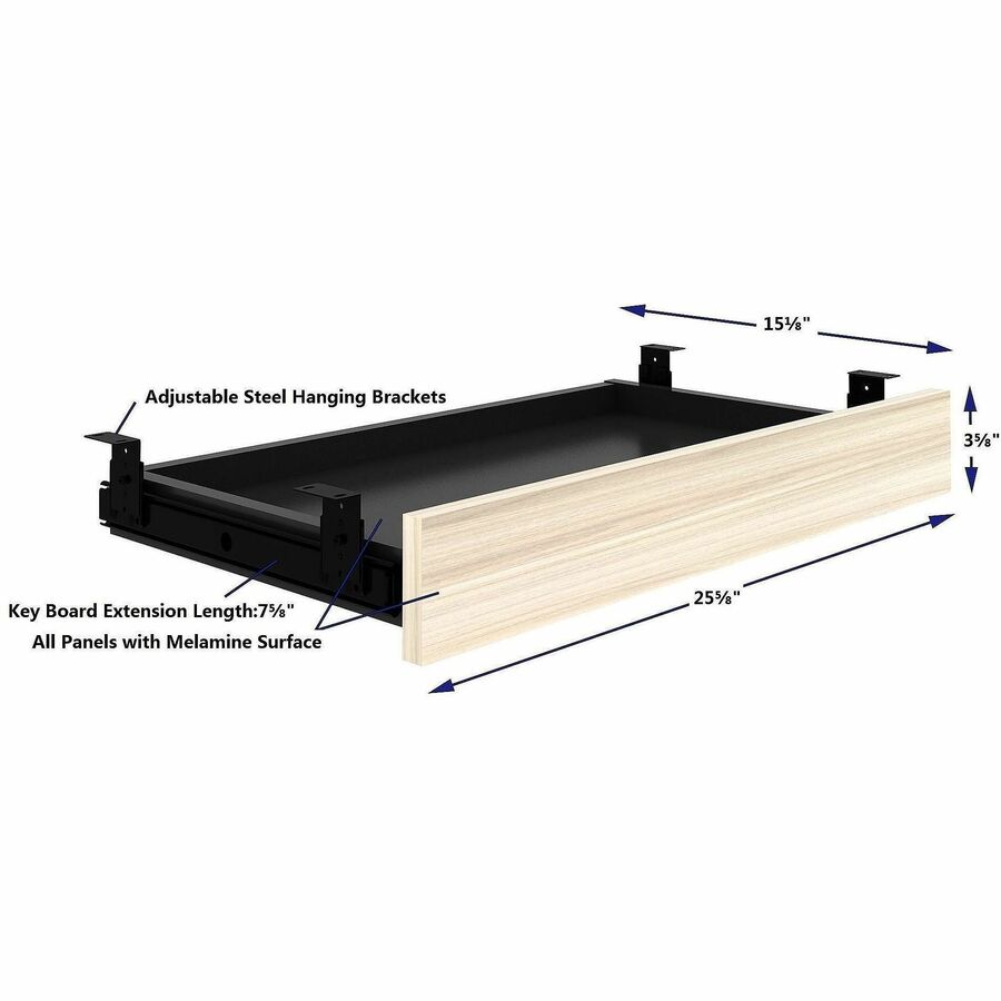 Lorell Essential Series Laminate Desking & Accessory - 5.1" Height x 16.7" Width x 28.4" Depth - Material: Laminate - Finish: Laminate, Modern Elm - Durable - For Desk - 1 Each