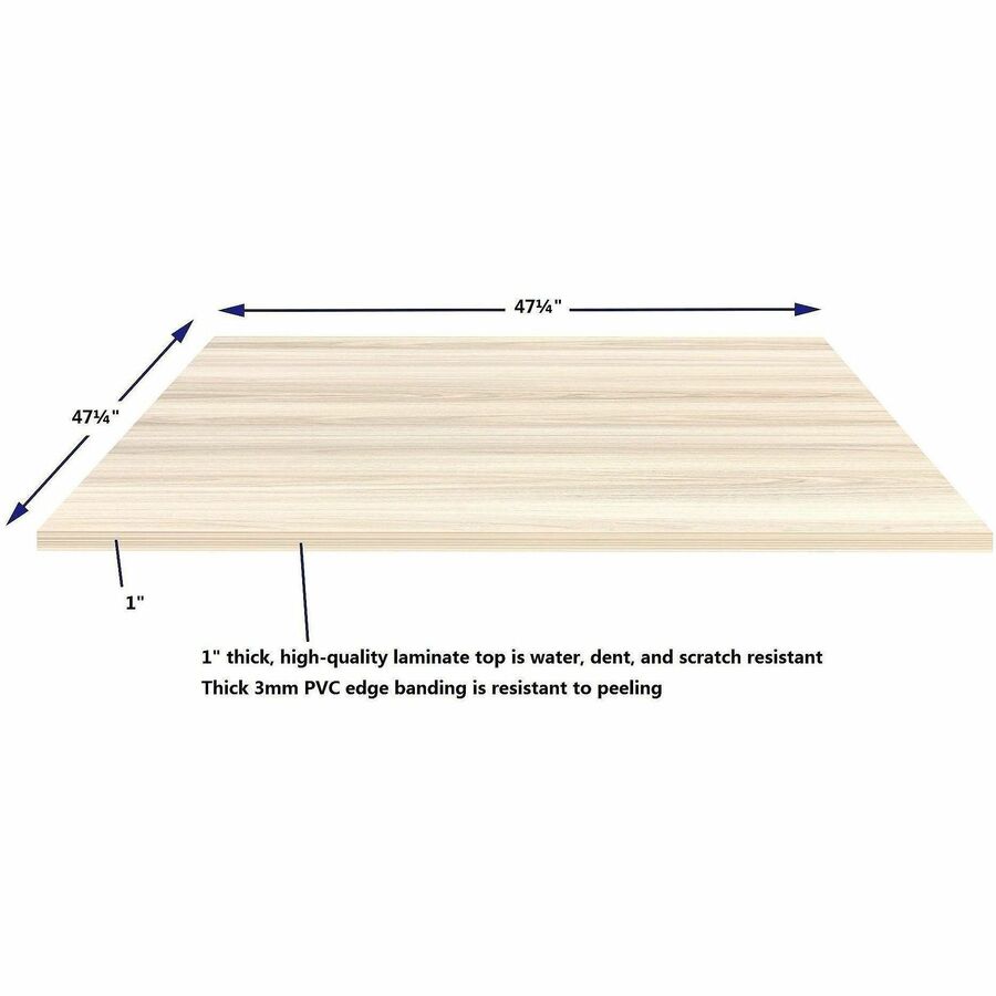 Lorell Essentials Modular Conference Tables - 1" Height x 47" Width x 47" Depth - Band Edge - Finish: Modern Elm - Laminate, Melamine Table Top - Modular, Eco-friendly - For Conference Table, Meeting, Office - 1 Each