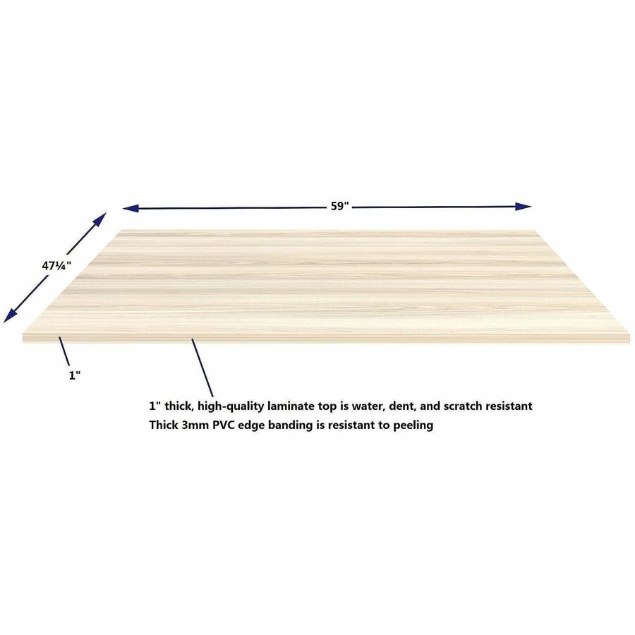 Lorell Essentials Modular Conference Tables - 1" Height x 59" Width x 47" Depth - Band Edge - Finish: Modern Elm - Laminate, Melamine Table Top - Modular, Eco-friendly - For Conference Table, Meeting, Office - 1 Each