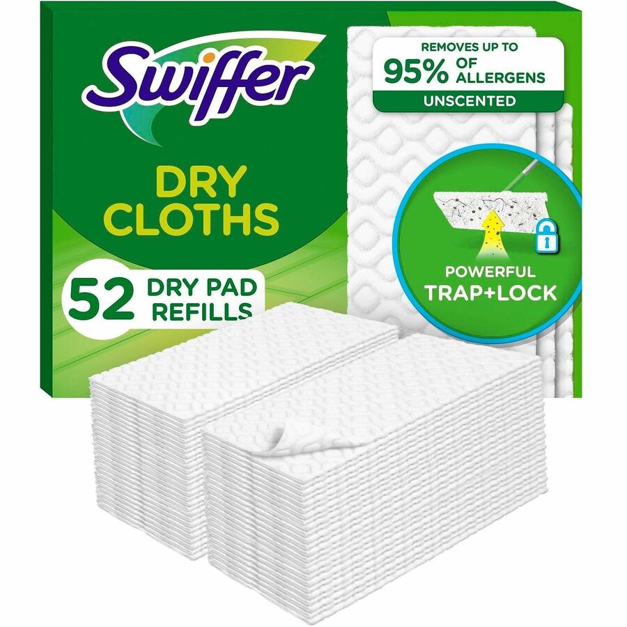 Swiffer Sweeper Dry Cloths Refill - 8" Width x 10.4" Length - Residue-free, Unscented, Textured - Green - 3 / Carton