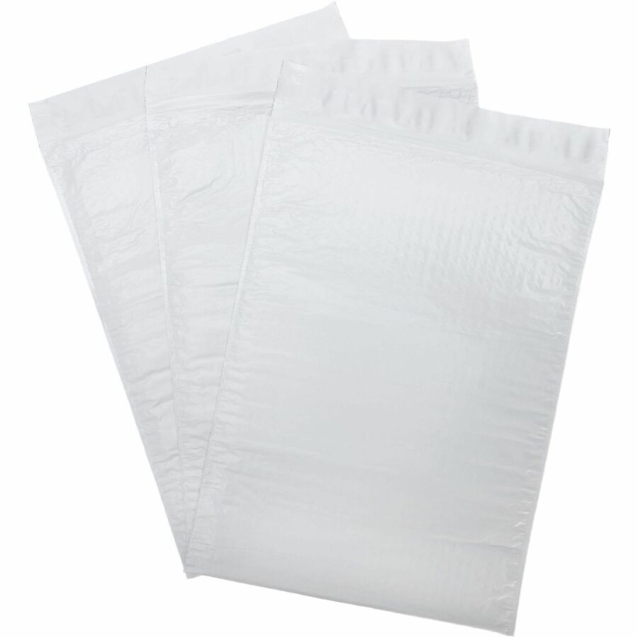 Lindenmeyr Explorer Poly Self-Seal Bubble Mailers - Bubble/Shipping - #5 - 10 1/2" Width x 16" Length - Self-sealing - White - Polyethylene - 100 / Carton - Kennedy Office
