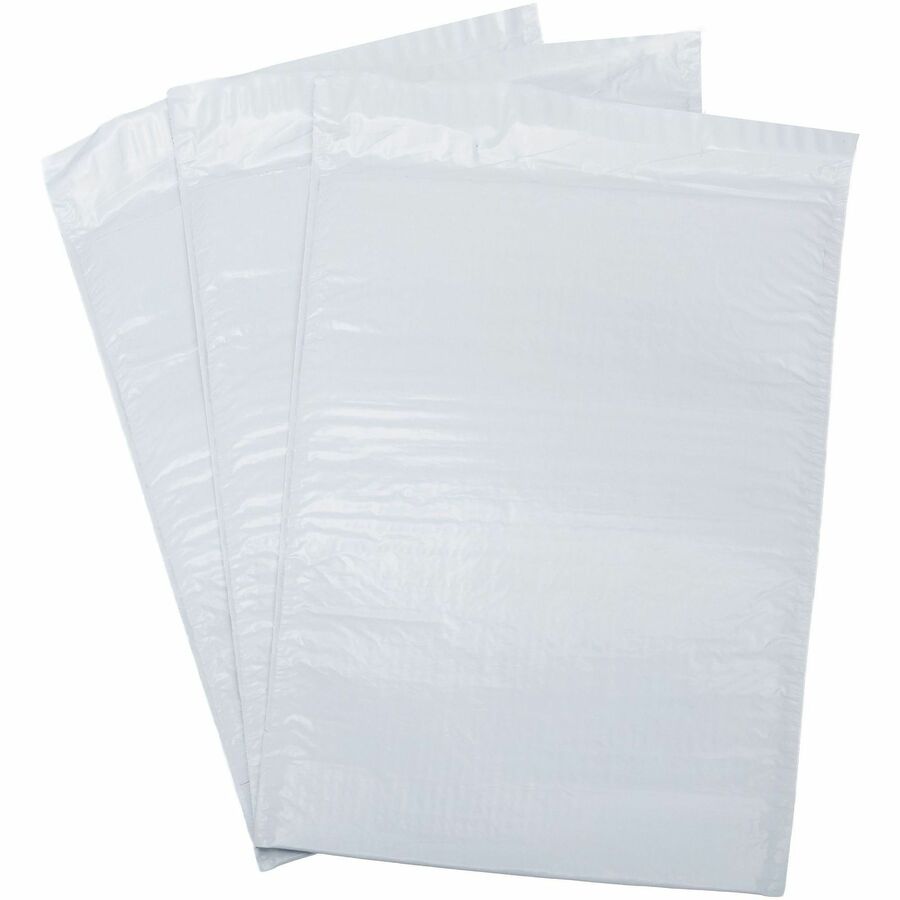 Lindenmeyr Explorer Poly Self-Seal Bubble Mailers - Bubble/Shipping - #6 - 12 1/2" Width x 19" Length - Self-sealing - White - Polyethylene - 50 / Carton - Kennedy Office