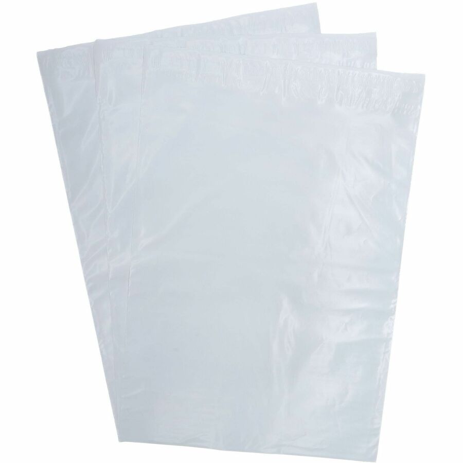 Lindenmeyr Explorer Poly Self-Seal Mailers - Mailing/Shipping - #5 - 12" Width x 15 1/2" Length - Self-sealing - White - Polyethylene - 500 / Carton - Kennedy Office