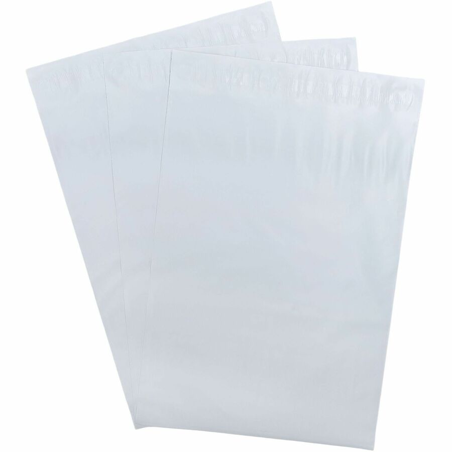 Lindenmeyr Explorer Poly Self-Seal Mailers - Mailing/Shipping - #3 - 10" Width x 13" Length - Self-sealing - White - Polyethylene - 500 / Carton - Kennedy Office