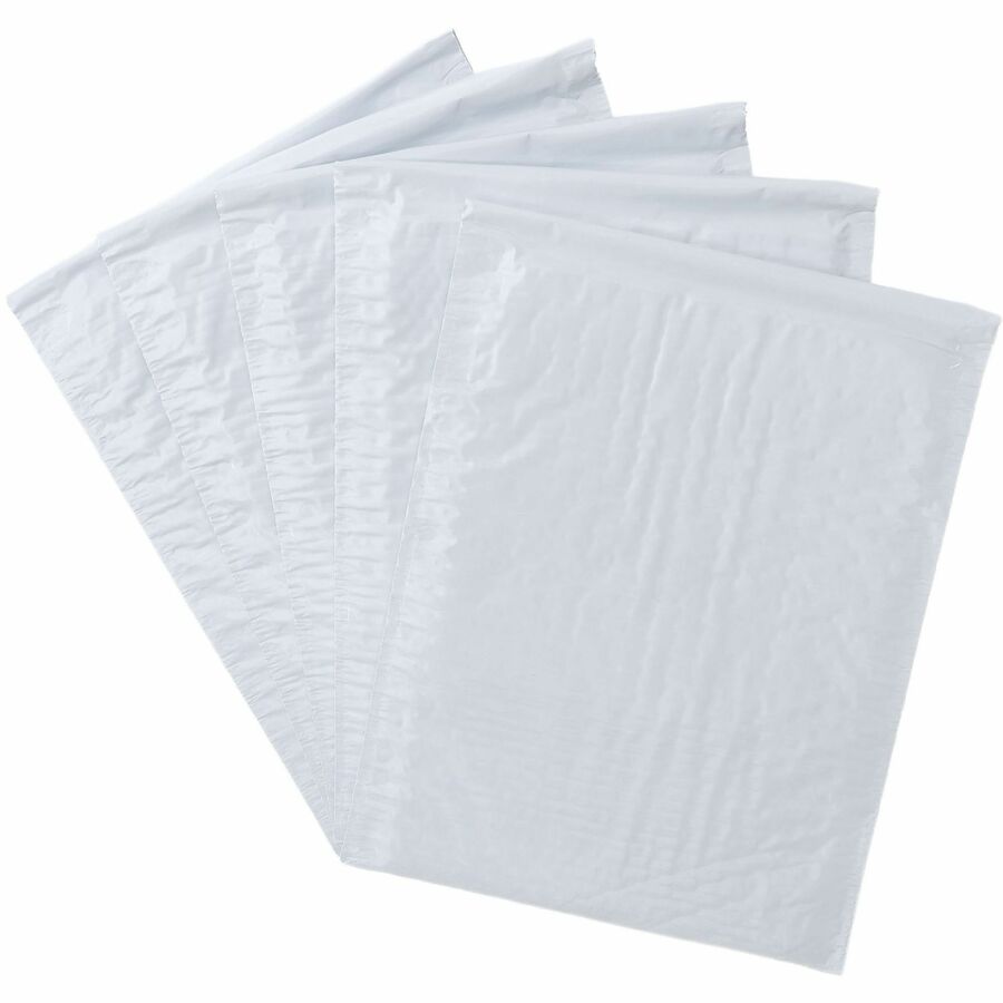 Lindenmeyr Explorer Poly Self-Seal Bubble Mailers - Bubble/Shipping - #0 - 6 1/2" Width x 10" Length - Self-sealing - White - Polyethylene - 250 / Carton - Kennedy Office