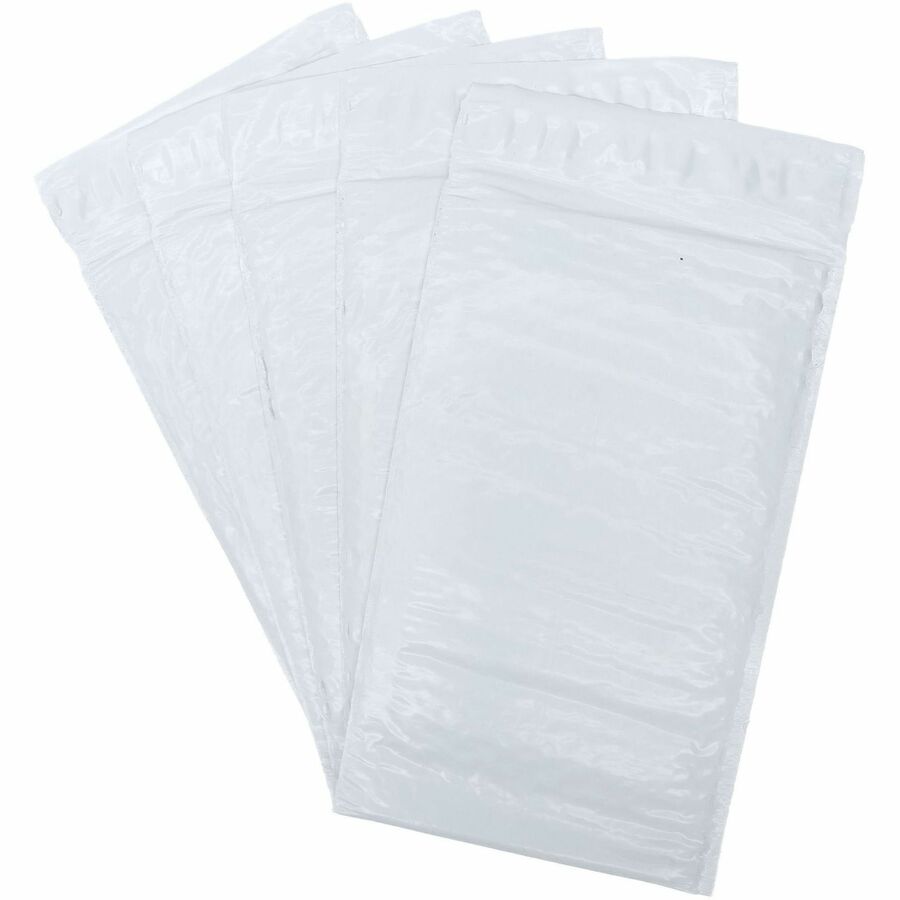 Lindenmeyr Explorer Poly Self-Seal Bubble Mailers - Bubble/Shipping - #00 - 5" Width x 10" Length - Self-sealing - White - Polyethylene - 250 / Carton - Kennedy Office