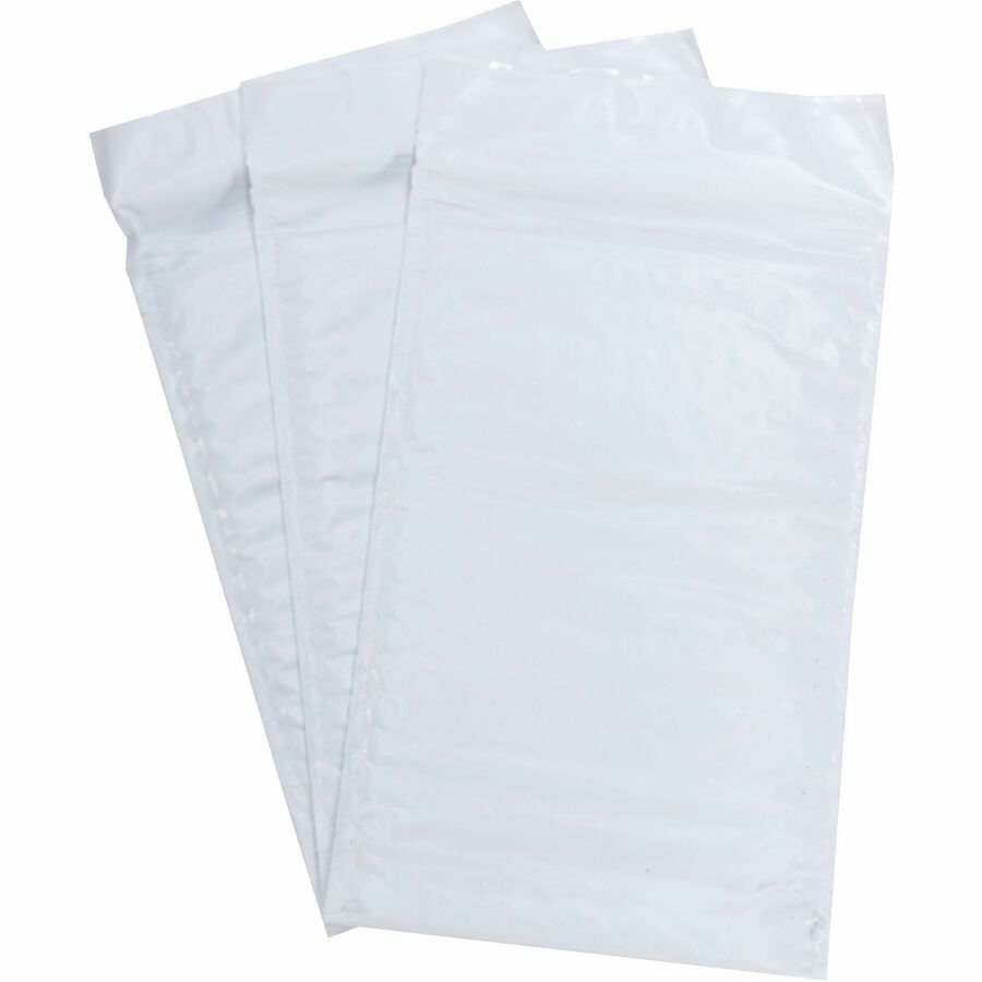 Lindenmeyr Explorer Poly Self-Seal Bubble Mailers - Bubble/Shipping - #000 - 4" Width x 8" Length - Self-sealing - White - Polyethylene - 500 / Carton - Kennedy Office