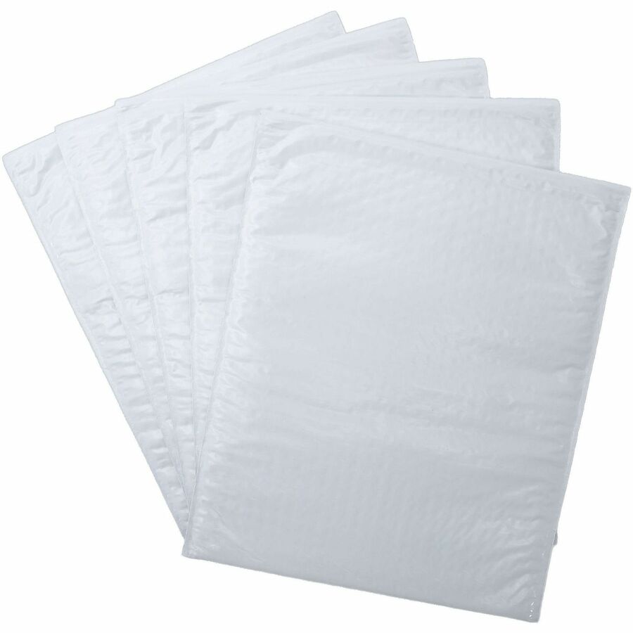 Lindenmeyr Explorer Poly Self-Seal Bubble Mailers - Bubble/Shipping - #2 - 8 1/2" Width x 12" Length - Self-sealing - White - Polyethylene - 100 / Carton - Kennedy Office