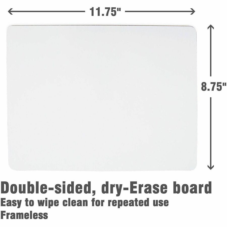 Lorell Double-Sided Dry-Erase Lap Boards - White Hardboard, Melamine Surface - Lap - Wipeable - 6 / Pack