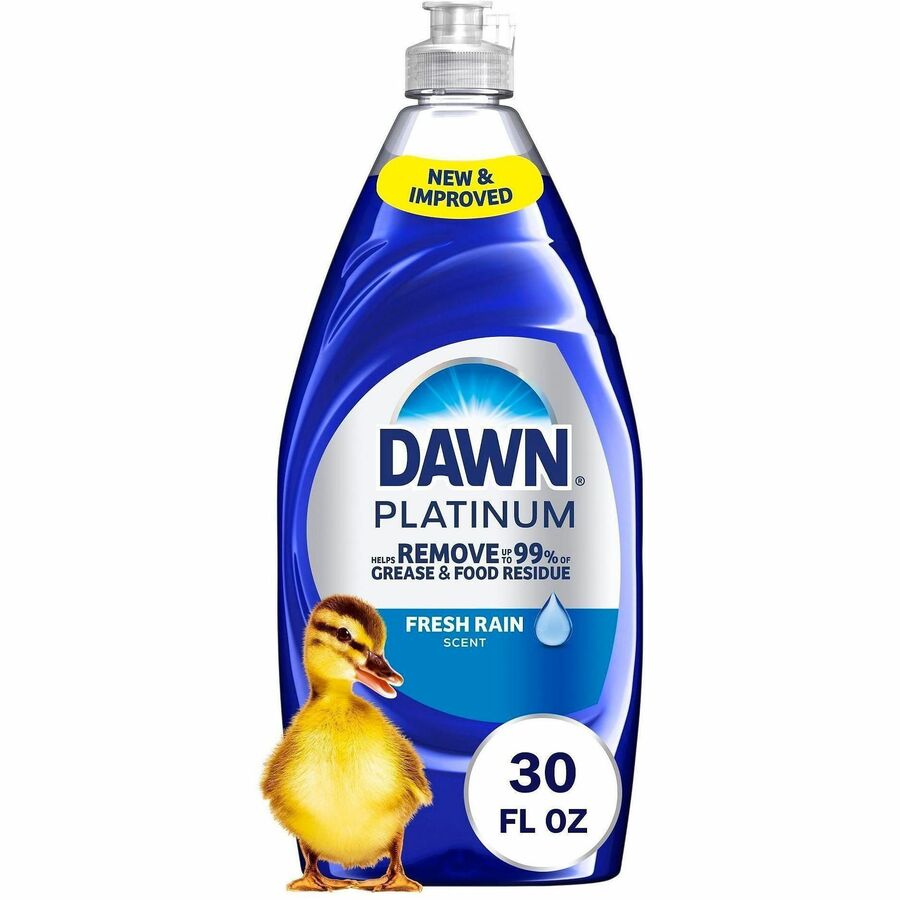 Dawn Platinum Dishwashing Soap - For Multipurpose - Liquid - 30 fl oz (0.9 quart) - Fresh Rain Scent - Recommended For: Grease Remover, Grime Remover, Food Remover, Residue Remover - Versatile - Blue - 8 / Carton