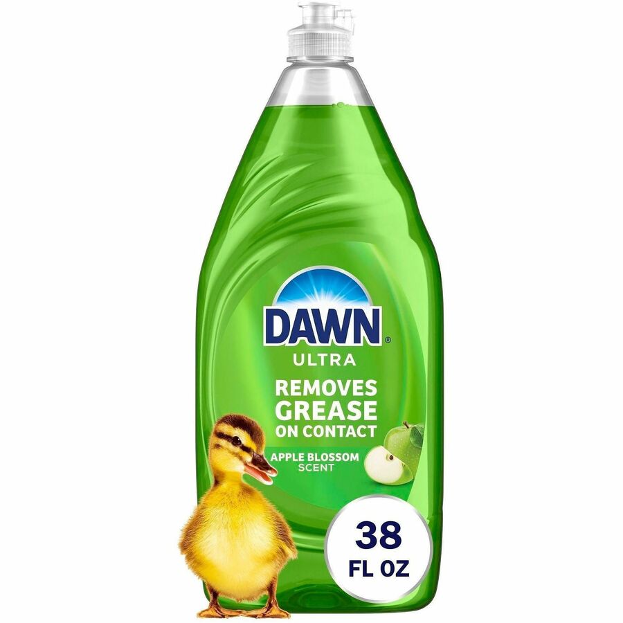 Dawn Dish Soap - For Multipurpose - Liquid - 38 fl oz (1.2 quart) - Apple Blossom Scent - Recommended For: Grease Remover, Stain Remover - Versatile, Freshen - Green - 8 / Carton