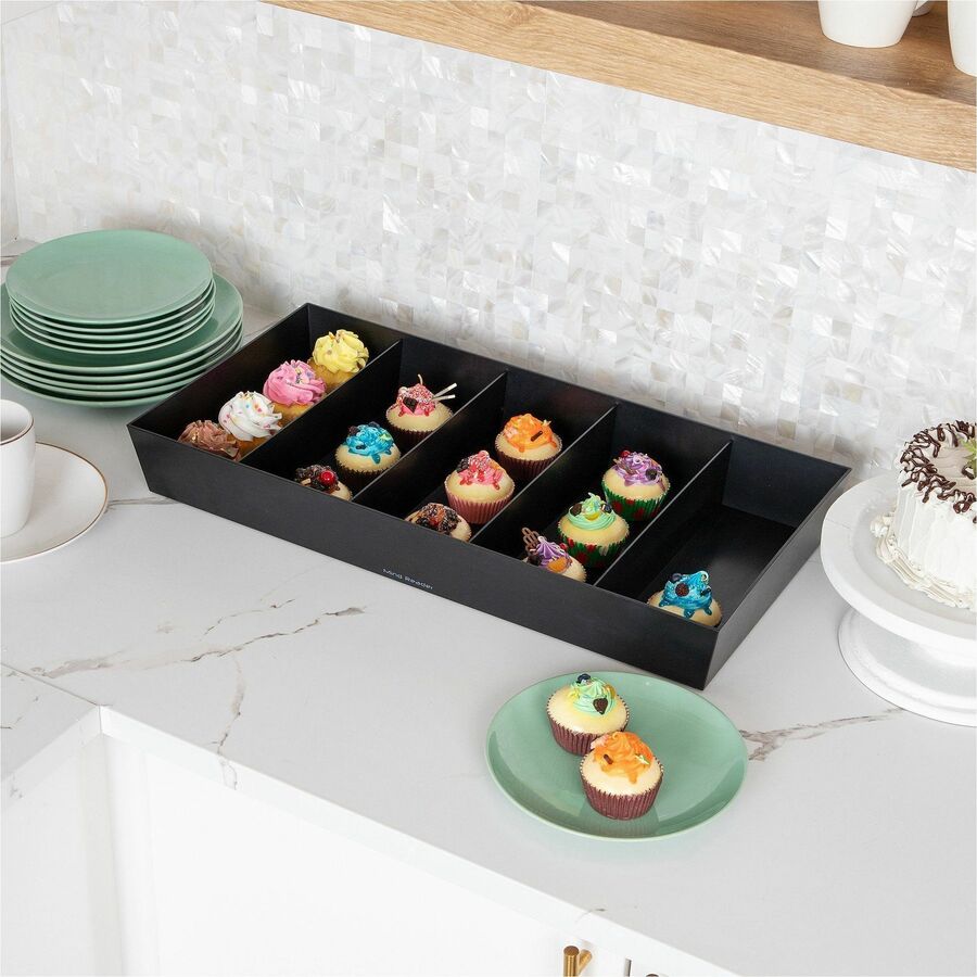 Mind Reader 5-Compartment Snack Organizer - 5 Compartment(s) - Lightweight - Black