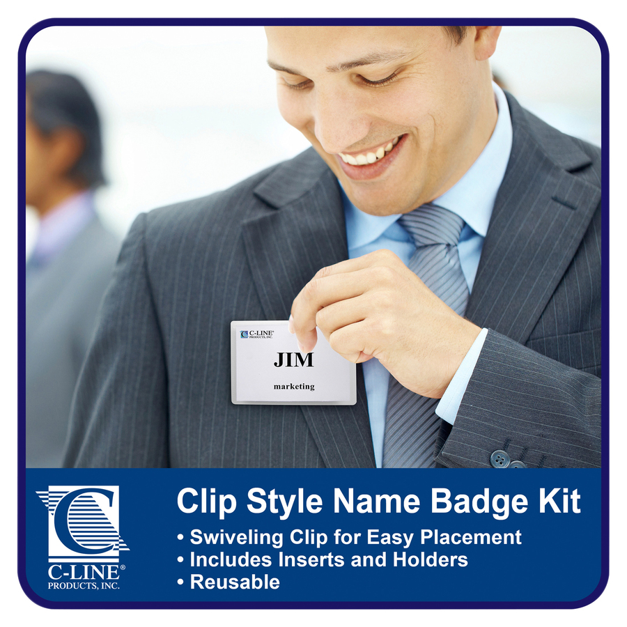 CLI95543 - C-Line Clip Style Name Badge Holder Kit - Sealed