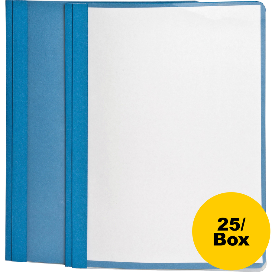 Oxford Clear Front Report Cover 3 Fasteners Letter 1/2 Capacity Blue  25/Box 55801