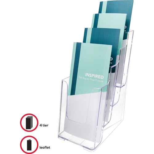 deflecto Multi-Compartment Leaflet Size Literature Holder, 4.875" x 10 ...