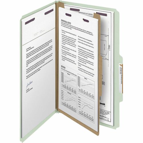 Dossier Classification Pressboard Legal 6 Sections Vert - 10 Unités - Organisation Fichiers Robuste