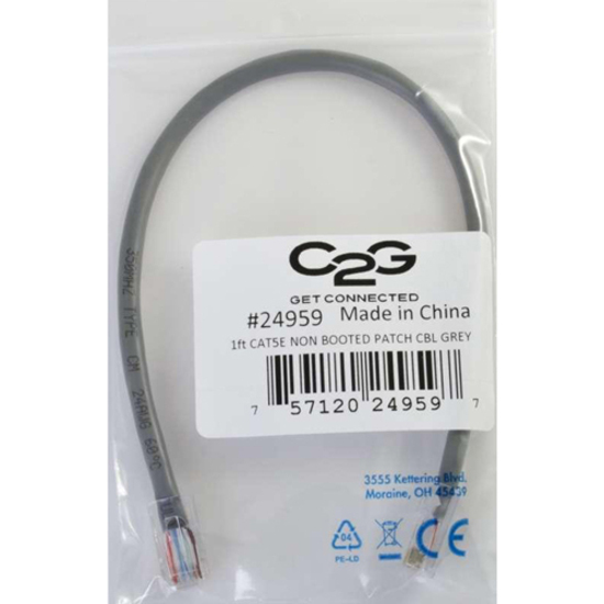 C2G-100ft Cat5e Non-Booted Unshielded (UTP) Network Patch Cable - Gray