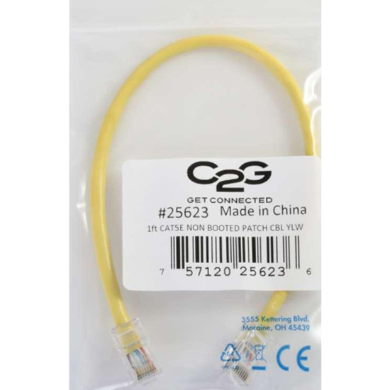 C2G-14ft Cat5e Non-Booted Unshielded (UTP) Network Patch Cable - Yellow