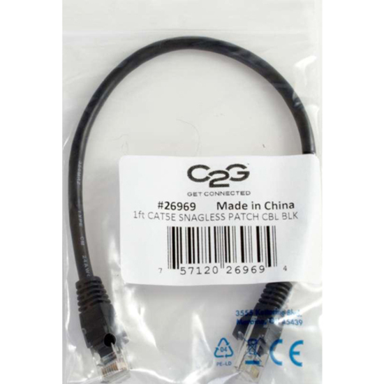 C2G 7ft Cat5e Ethernet Cable - Snagless Unshielded (UTP) - Black