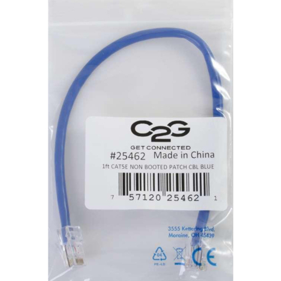 C2G-50ft Cat5e Non-Booted Unshielded (UTP) Network Patch Cable - Blue