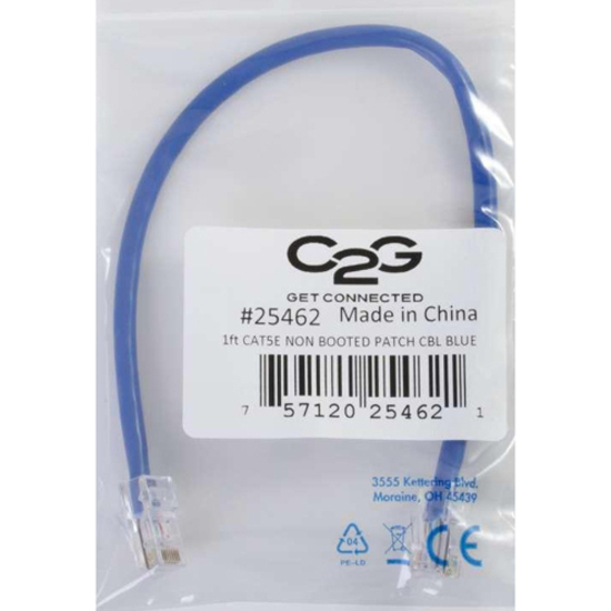C2G-100ft Cat5e Non-Booted Unshielded (UTP) Network Patch Cable - Blue