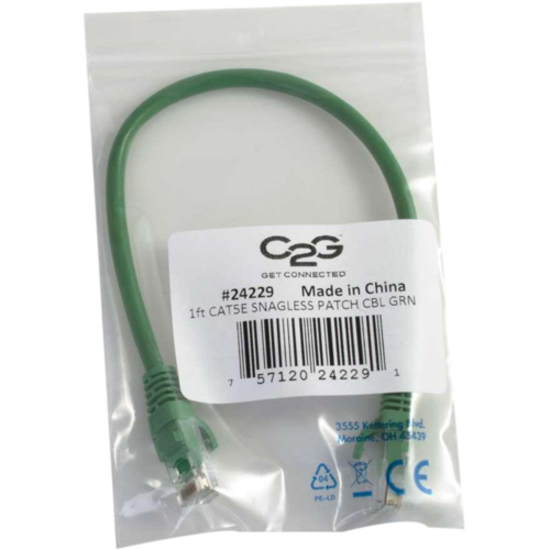 C2G 14ft Cat5e Snagless Unshielded (UTP) Ethernet Cable - Cat5e Network Patch Cable - PoE - Green