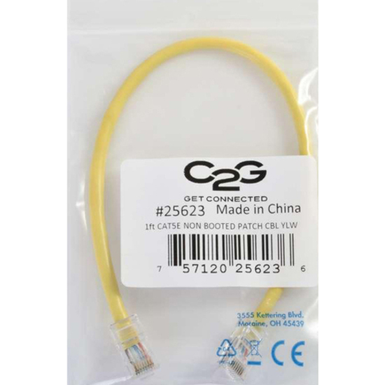 C2G-100ft Cat5e Non-Booted Unshielded (UTP) Network Patch Cable - Yellow