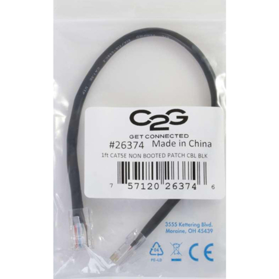 C2G-5ft Cat5e Non-Booted Unshielded (UTP) Network Patch Cable - Black