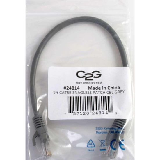 C2G 7ft Cat5e Ethernet Cable - Snagless Unshielded (UTP) - Gray