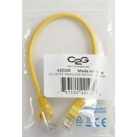C2G-25ft Cat5e Snagless Unshielded (UTP) Network Patch Cable - Yellow