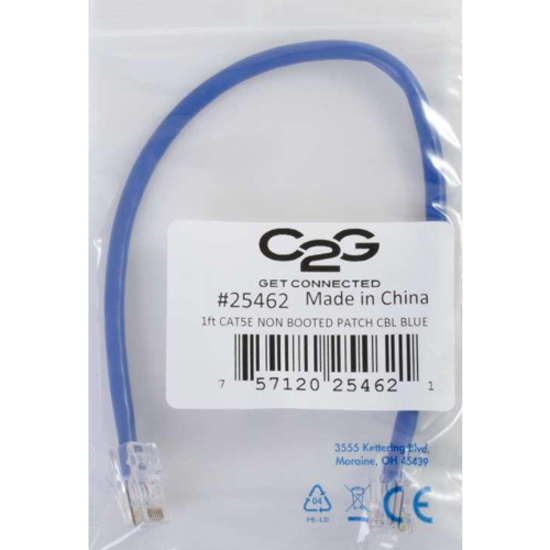 C2G-10ft Cat5e Non-Booted Unshielded (UTP) Network Patch Cable - Blue