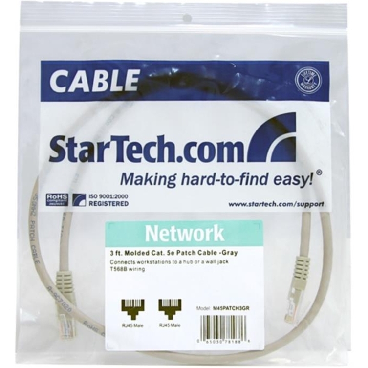 StarTech.com 3 ft Gray Molded Cat5e UTP Patch Cable