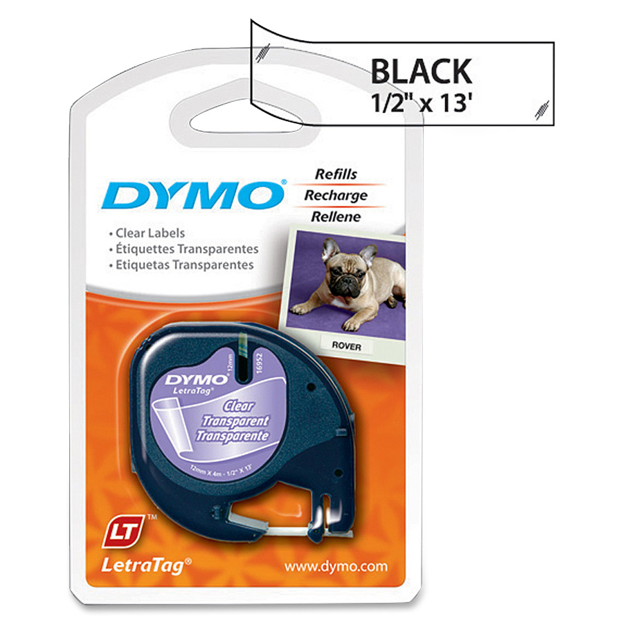 Dymo Letra Tag Labelmaker Tapes 1/2" Width x 13 ft Length Direct