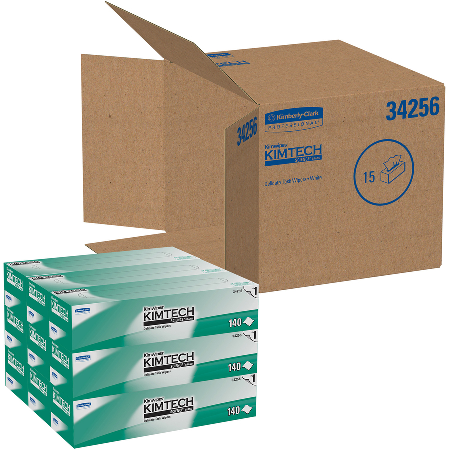 Picture of Kimberly-Clark KIMTECH SCIENCE KIMWIPES Delicate Task Wiper - 14.70 x 16.60 - 140 Sheets Per Box - 140 / Box