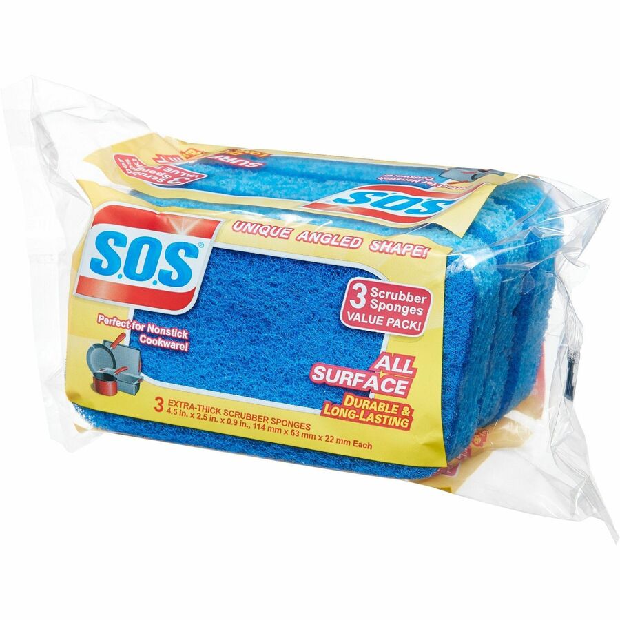 Scotch Brite Scrub Dots Non Scratch Sponge 4.8 Height x 6.5 Width x 2.5  Depth 6Pack Blue - Office Depot