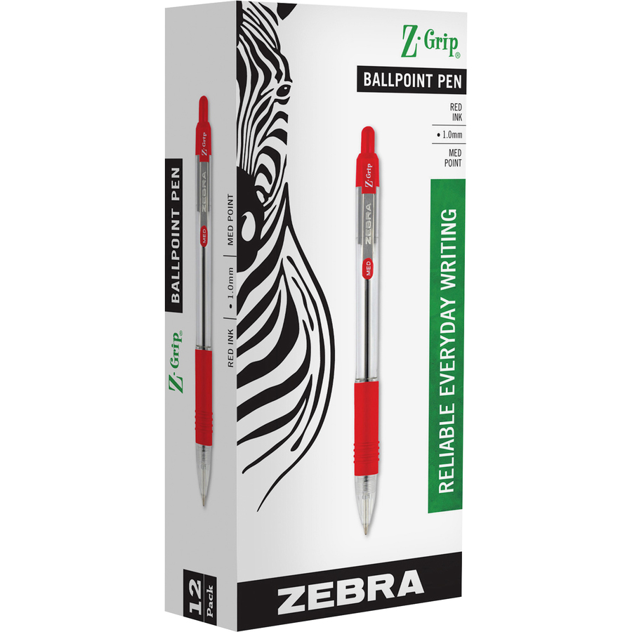 Zebra Pen Z Grip Retractable Ballpoint Pens 0.7 mm Pen Point Size  Retractable Blue 1 Dozen - Office Depot