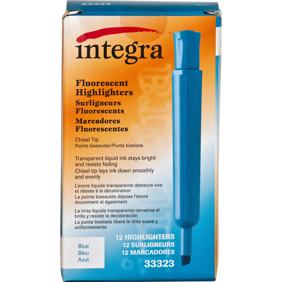  Integra Desk Highlighter, Chisel Tip, Fluorescent Purple  (ITA33325) : Office Products