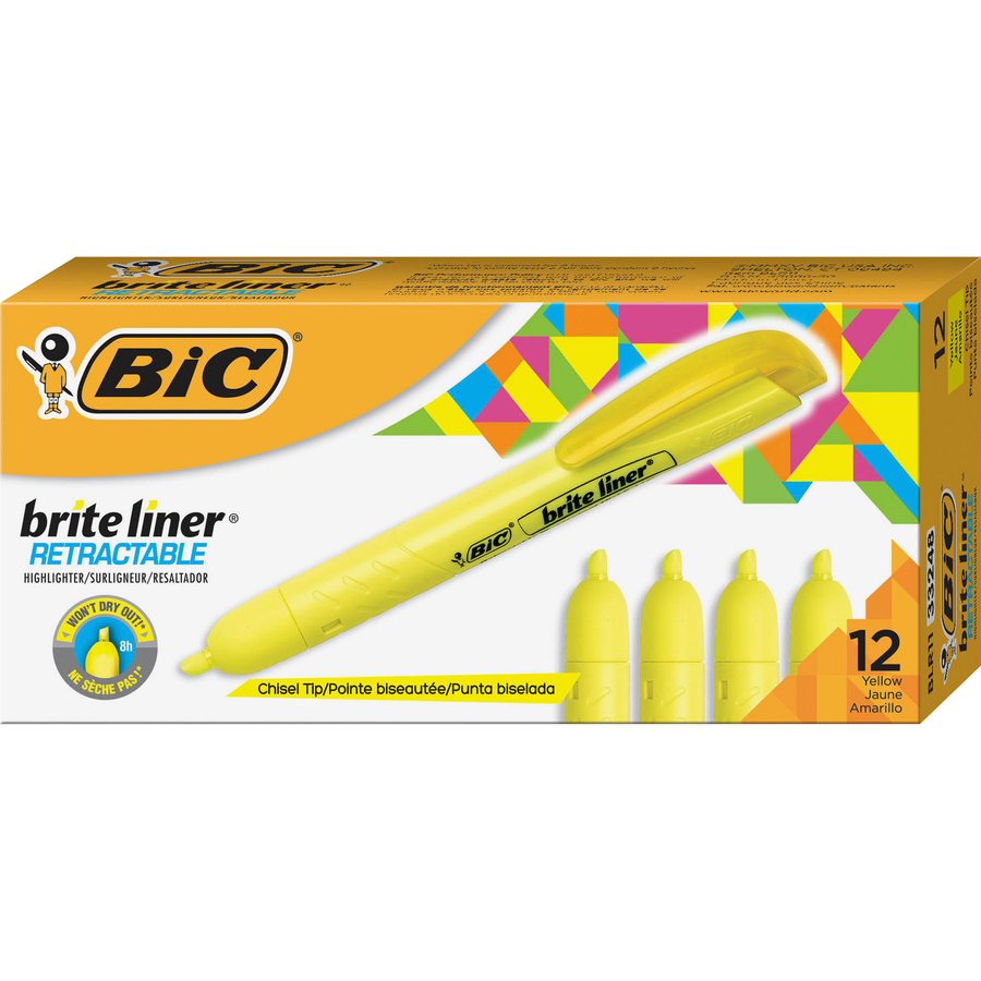 BIC Brite Liner Retractable Highlighters PenStyle Highlighters BIC