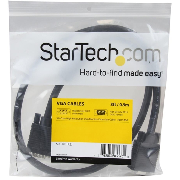 STARTECH MXT101HQ3 3ft Coaxial High Resolution VGA Extension Cable HD1