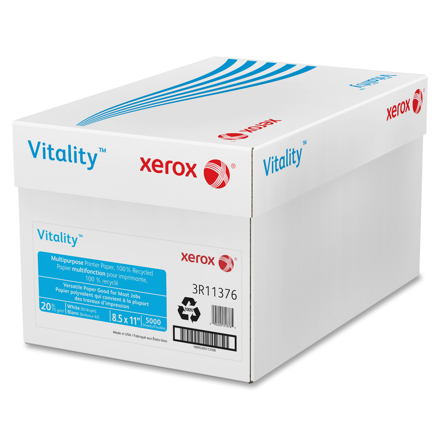 Xerox Vitality Multipurpose Printer Paper, 100 Recycled Copy & Multi