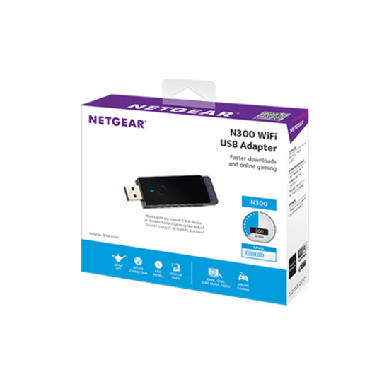 Netgear WNA3100 IEEE 802.11n Wi-Fi Adapter - USB - 300 Mbit/s - 2.50 GHz ISM