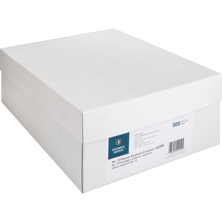 Business Source Regular Business Envelopes - Zerbee