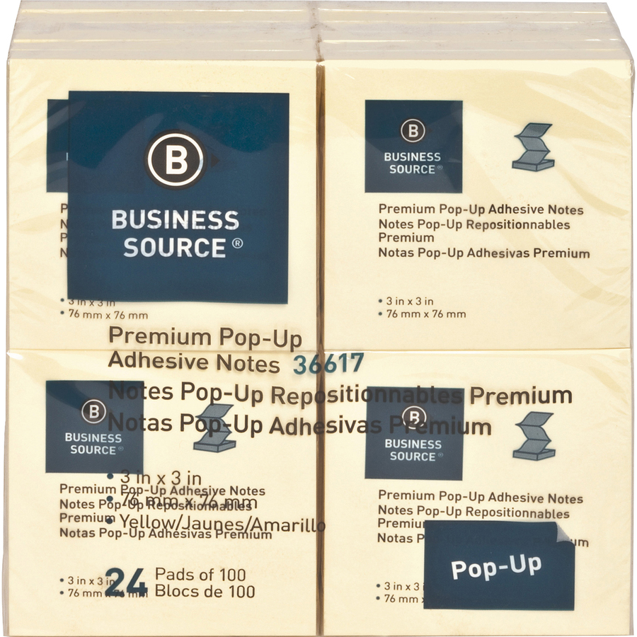 Picture of Business Source Reposition Pop-up Adhesive Notes