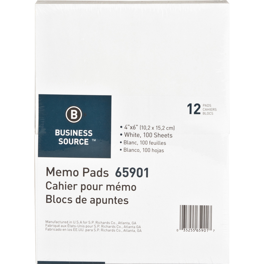 Picture of Business Source Plain Memo Pads