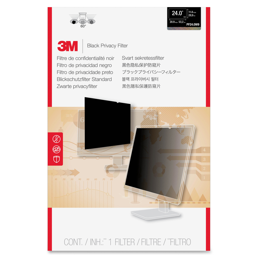 3M PF24.0W9 Privacy Filter for Widescreen Desktop LCD Monitor 24.0"